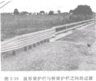  图2-39 波形护栏板与桥梁护栏之间的过渡